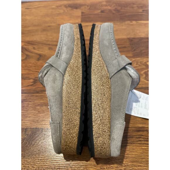 Birkenstock Buckley Shearling Suede Clog Gray Size 40 Narrow Fit NWT Cozy Clogs - Picture 6 of 10